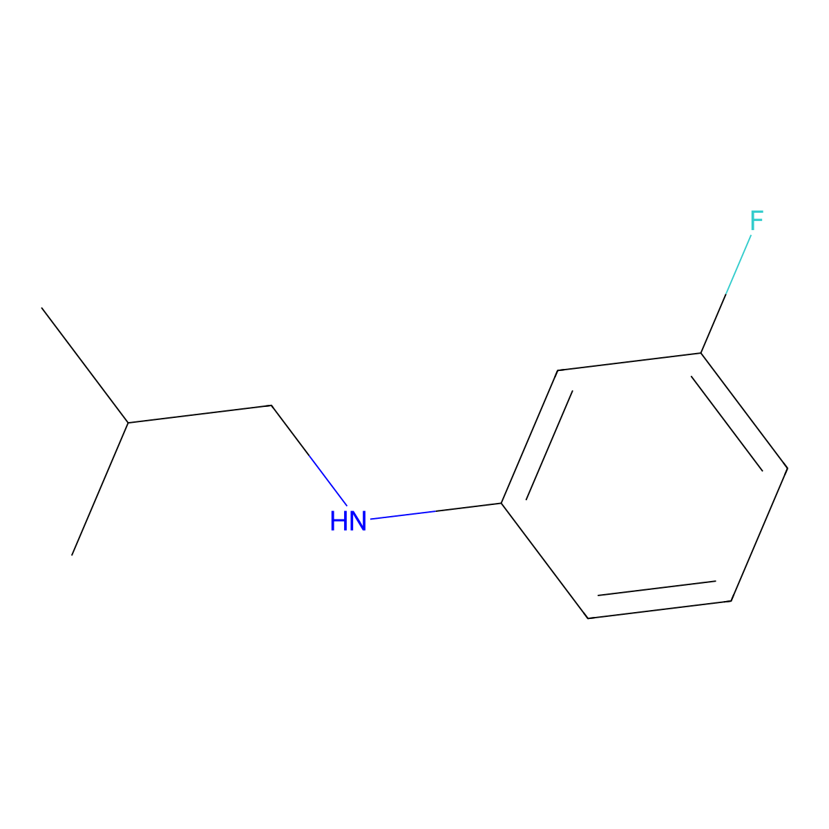 3-fluoro-N-(2-methylpropyl)aniline molecular structure, CAS 1019613-28-5