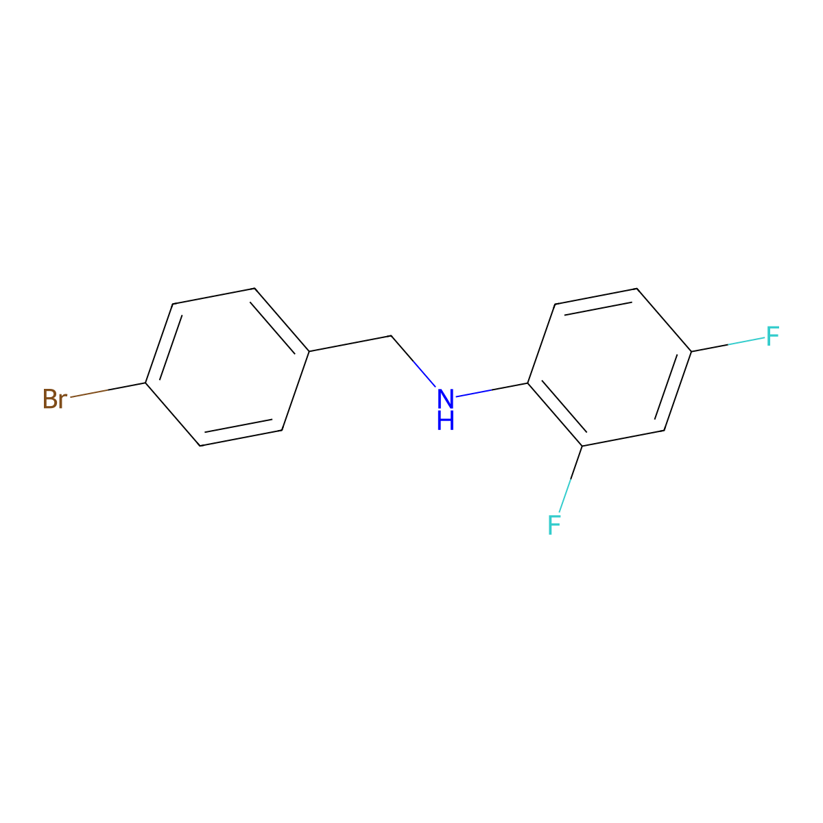 N-[(4-bromophenyl)methyl]-2,4-difluoroaniline molecular structure, CAS 1019613-64-9