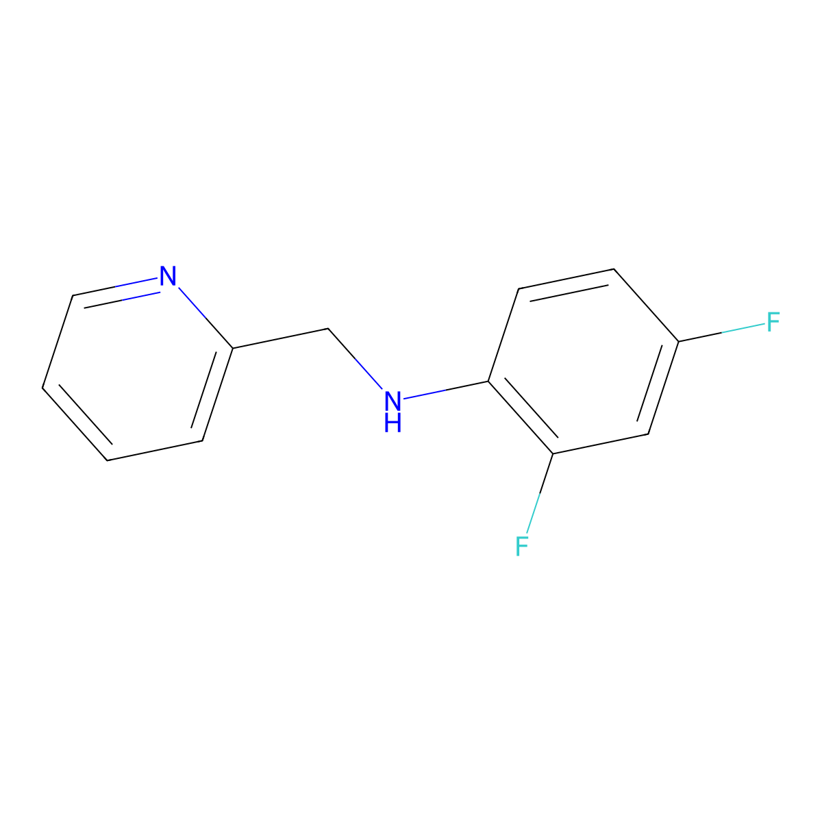 2,4-difluoro-N-(pyridin-2-ylmethyl)aniline molecular structure, CAS 1019614-22-2