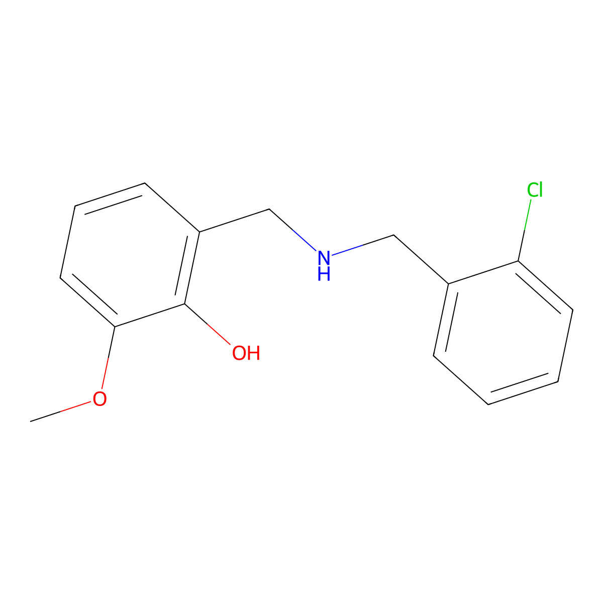 2-{[(2-Chlorobenzyl)amino]methyl}-6-methoxyphenol molecular structure, CAS 1019615-32-7