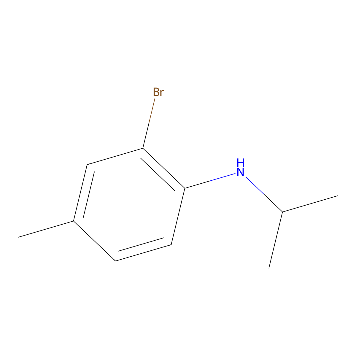 2-bromo-4-methyl-N-(propan-2-yl)aniline molecular structure, CAS 1019616-06-8