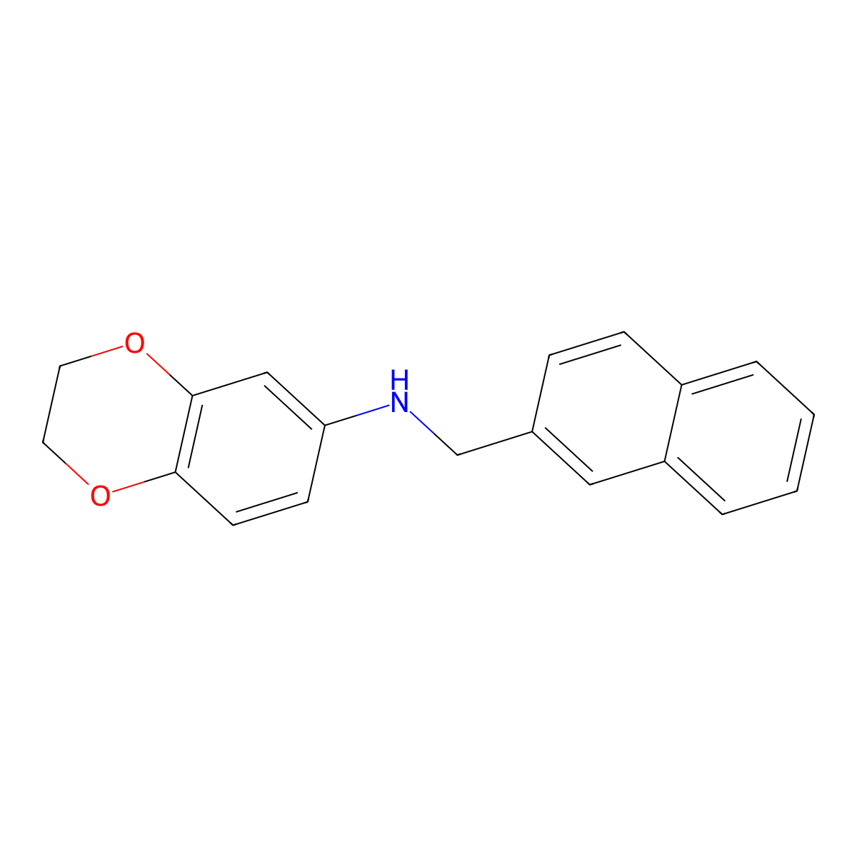 2,3-Dihydro-N-(2-naphthalenylmethyl)-1,4-benzodioxin-6-amine molecular structure, CAS 1019616-07-9