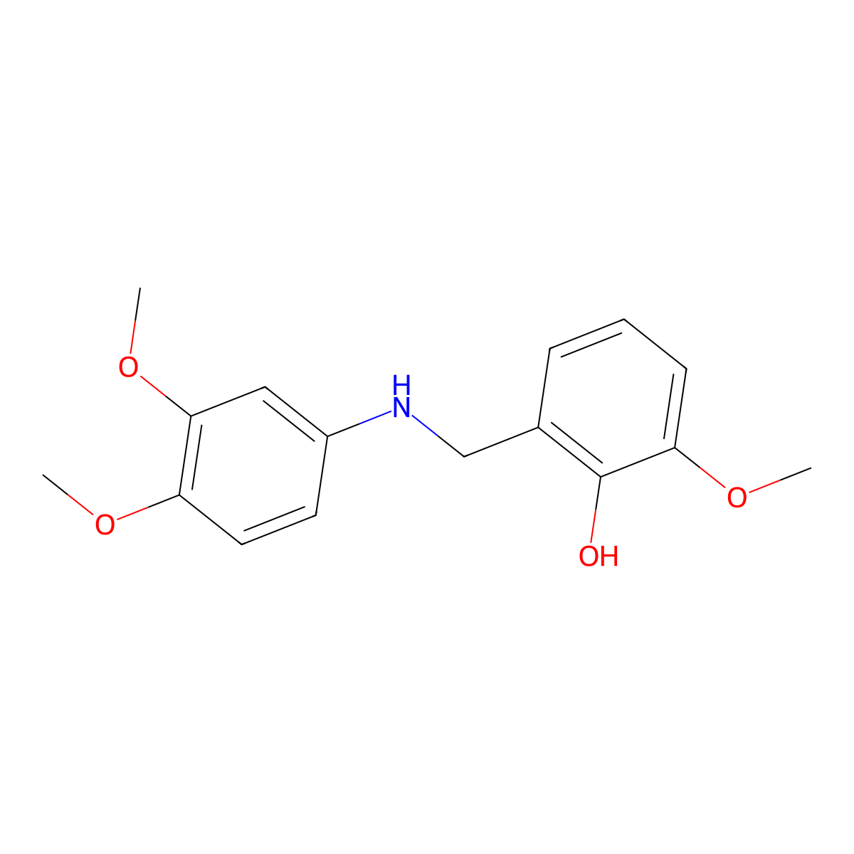 2-(((3,4-Dimethoxyphenyl)amino)methyl)-6-methoxyphenol molecular structure, CAS 1019616-20-6