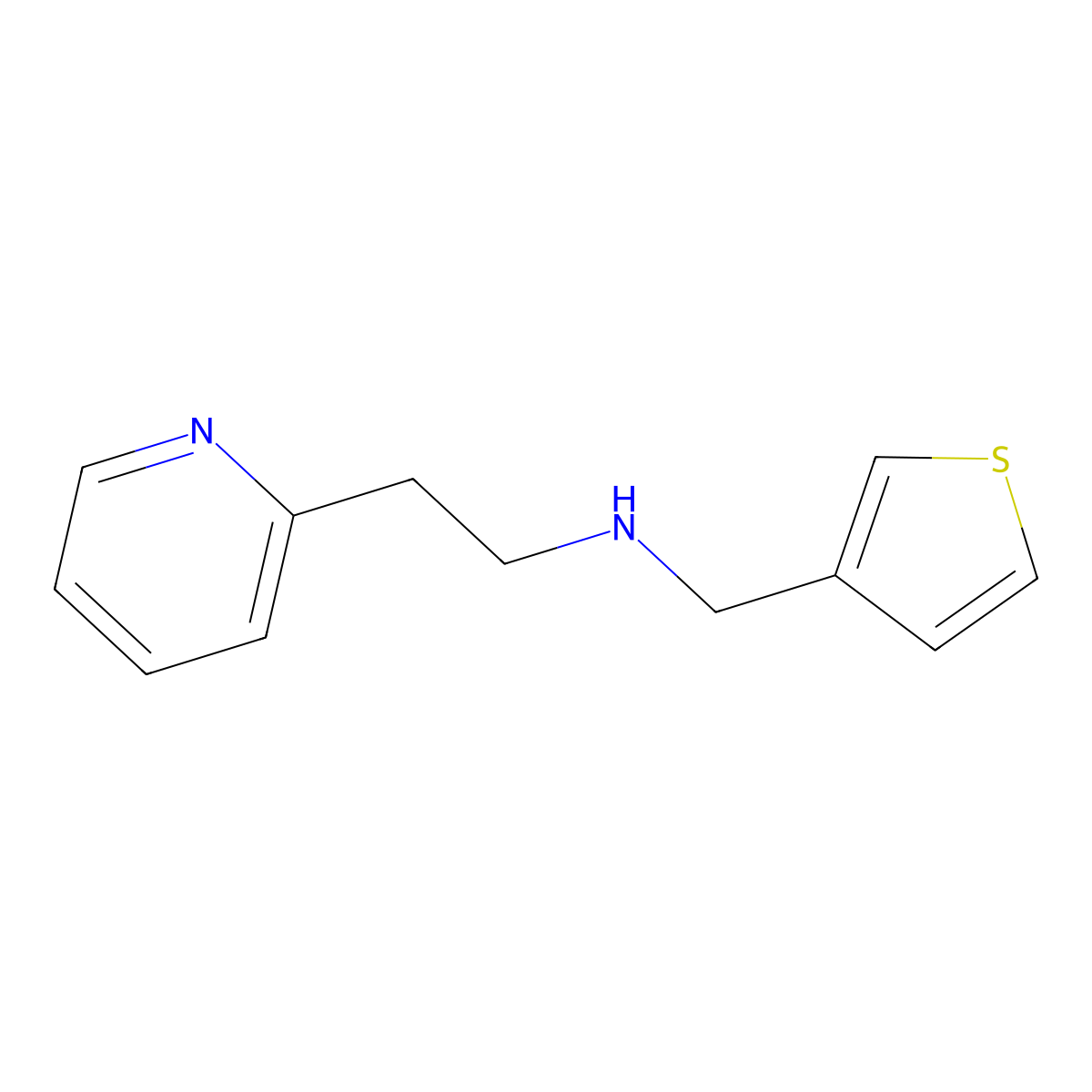 [2-(Pyridin-2-yl)ethyl][(thiophen-3-yl)methyl]amine molecular structure, CAS 1019617-19-6