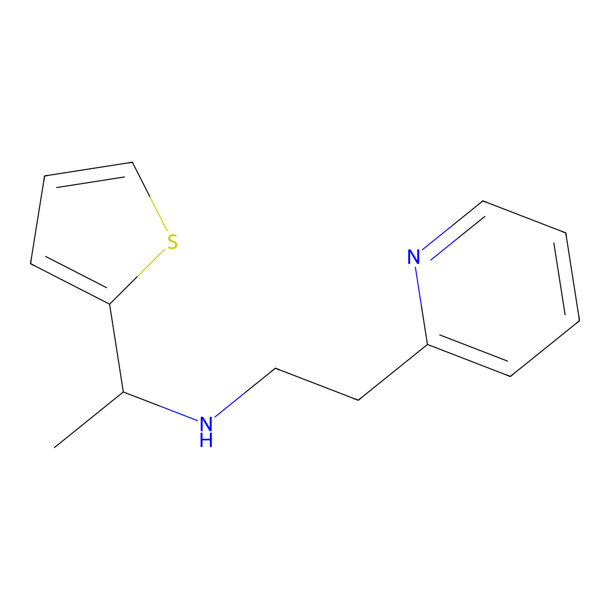 N-[1-(2-Thienyl)ethyl]-2-pyridineethanamine molecular structure, CAS 1019617-43-6