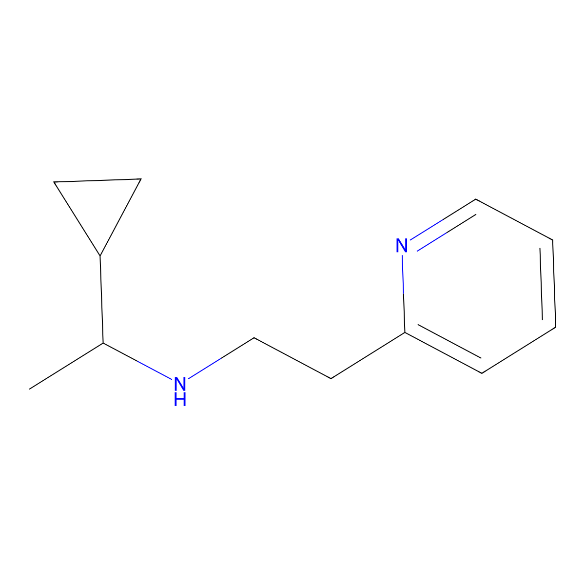 (1-Cyclopropylethyl)[2-(pyridin-2-YL)ethyl]amine molecular structure, CAS 1019617-49-2