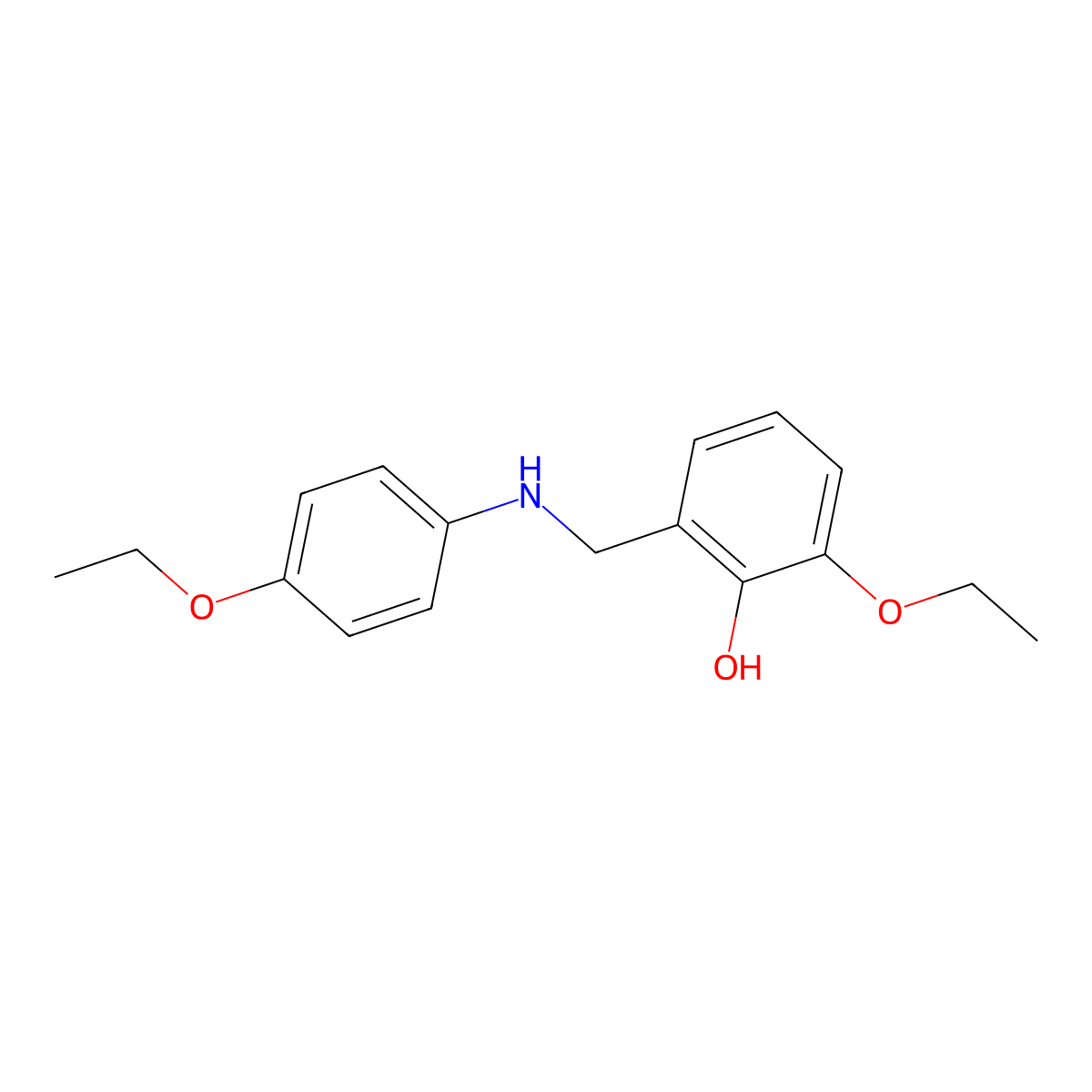 2-Ethoxy-6-{[(4-ethoxyphenyl)amino]methyl}phenol molecular structure, CAS 1019617-69-6