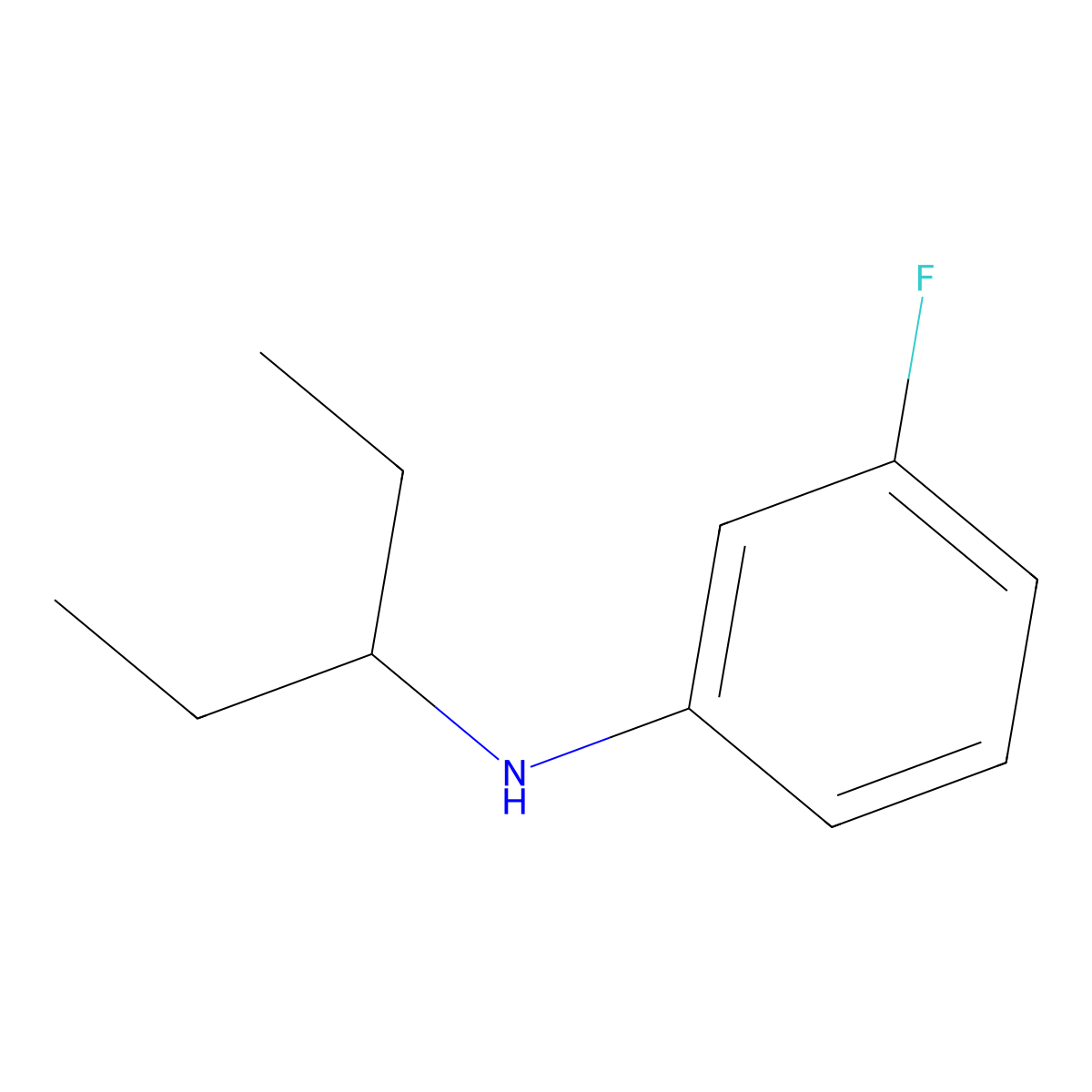 3-fluoro-N-(pentan-3-yl)aniline molecular structure, CAS 1019618-82-6