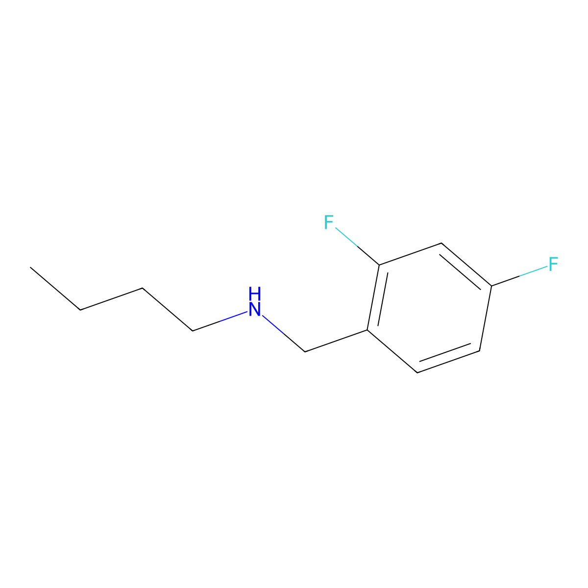 Butyl[(2,4-difluorophenyl)methyl]amine molecular structure, CAS 1019619-01-2