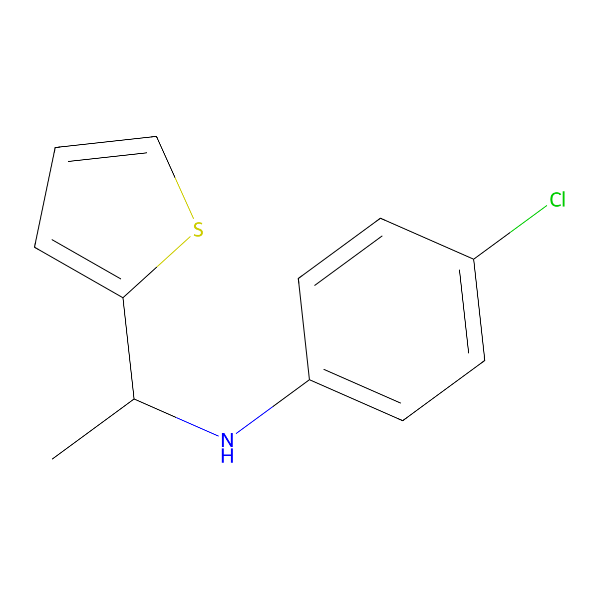 4-Chloro-N-[1-(thiophen-2-YL)ethyl]aniline molecular structure, CAS 1019619-42-1
