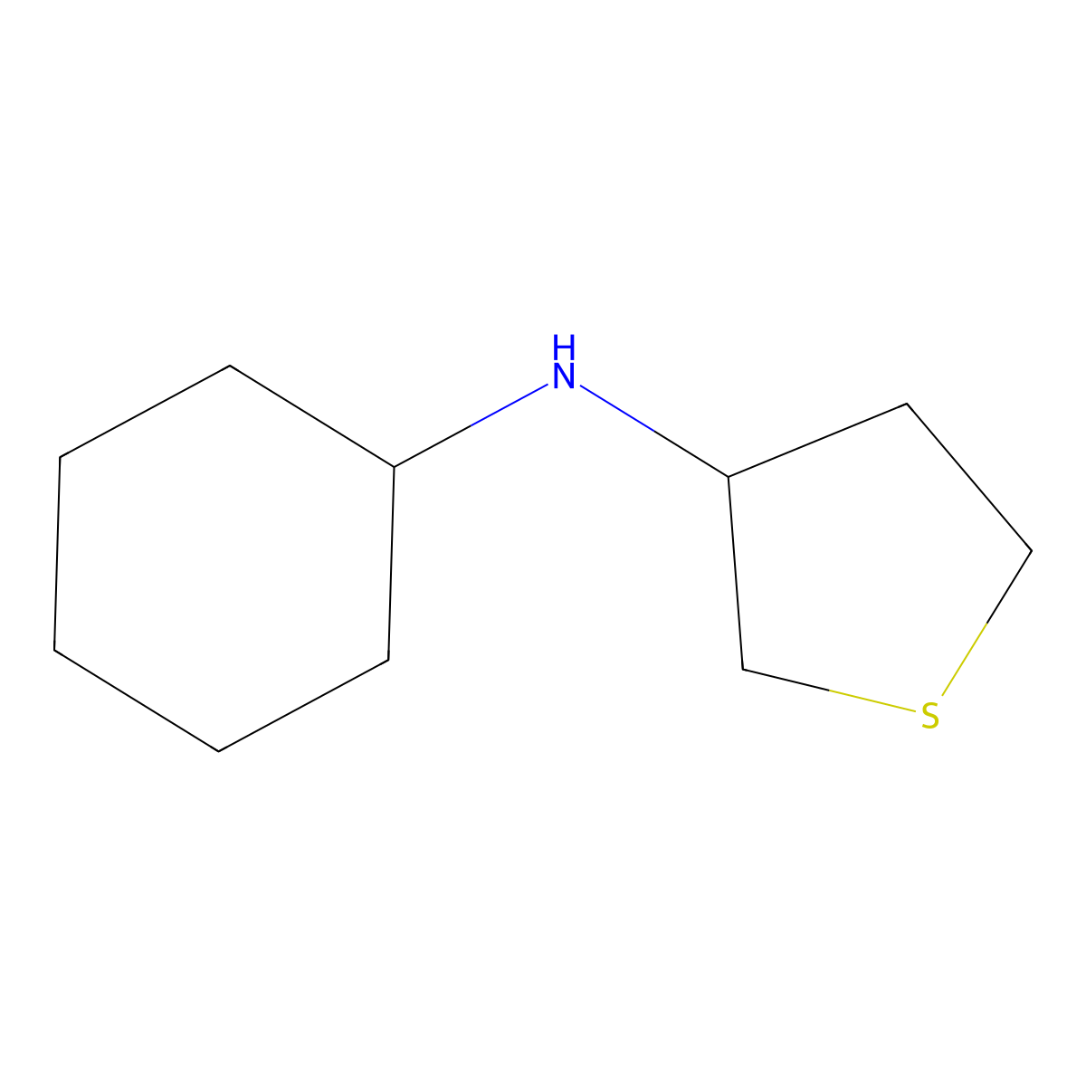 N-cyclohexylthiolan-3-amine molecular structure, CAS 1019620-25-7