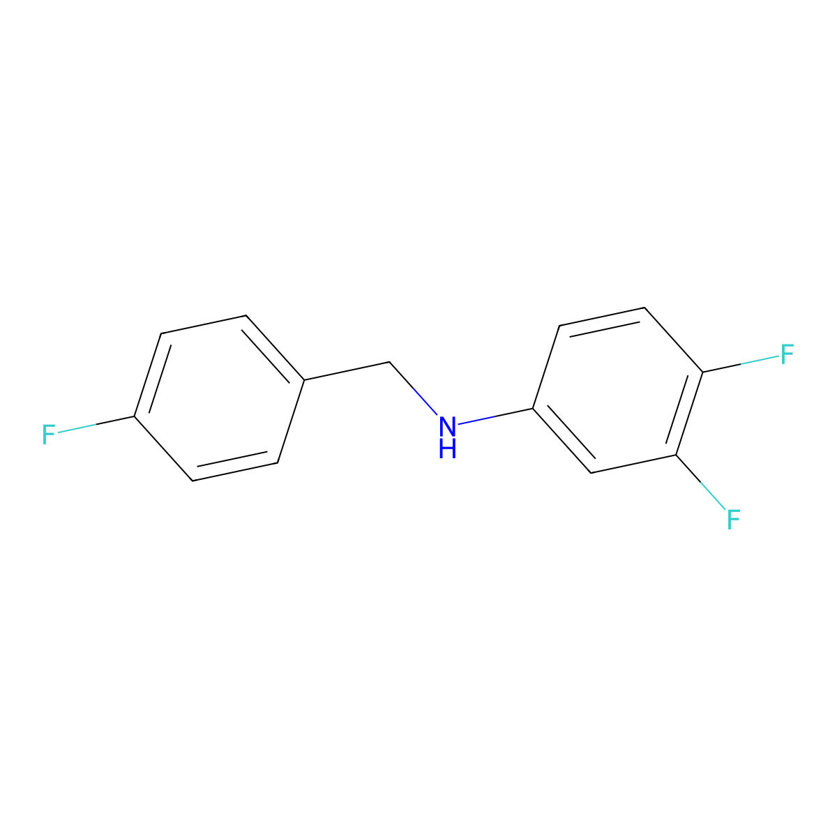 3,4-Difluoro-N-(4-fluorobenzyl)aniline molecular structure, CAS 1019621-42-1