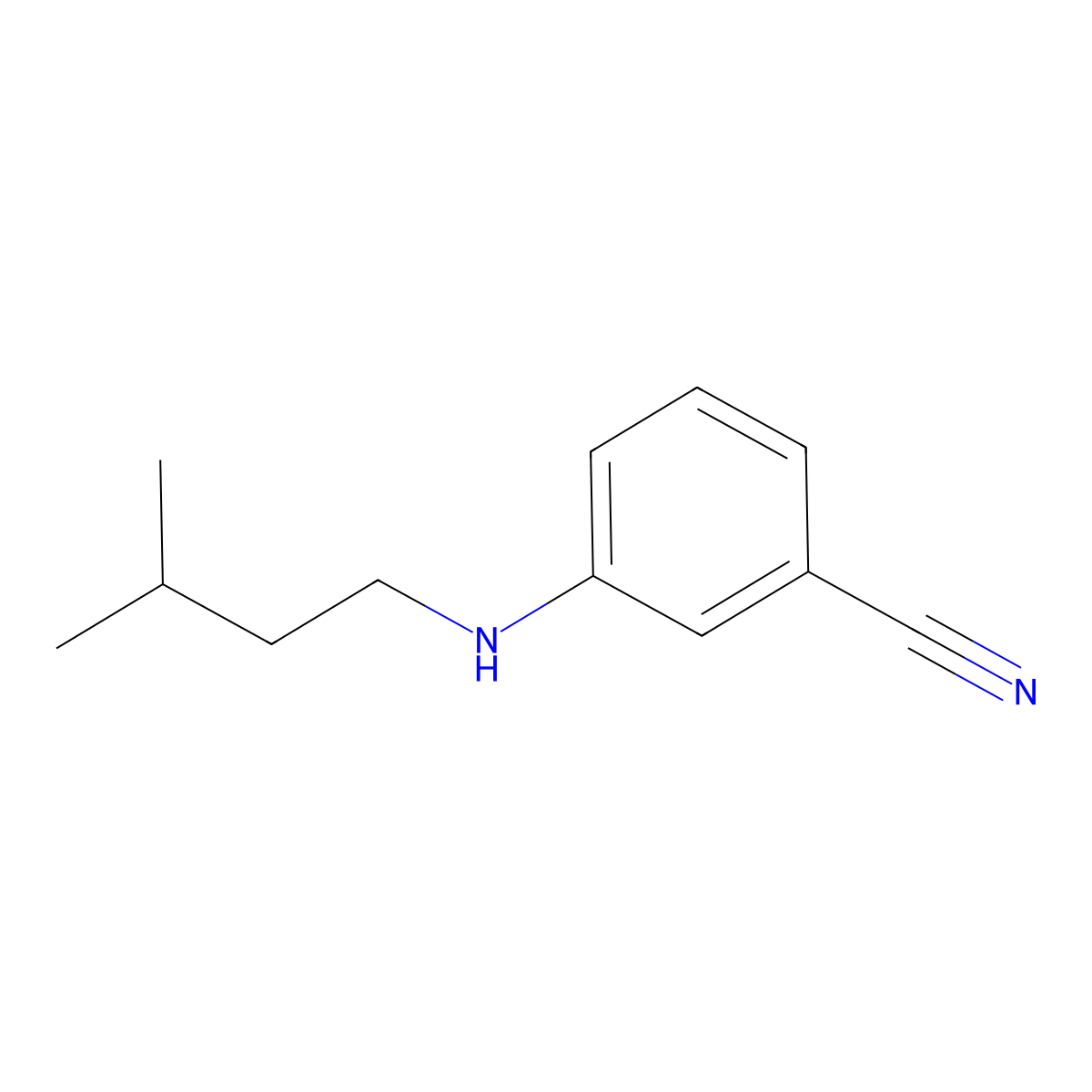 3-[(3-Methylbutyl)amino]benzonitrile molecular structure, CAS 1019621-44-3