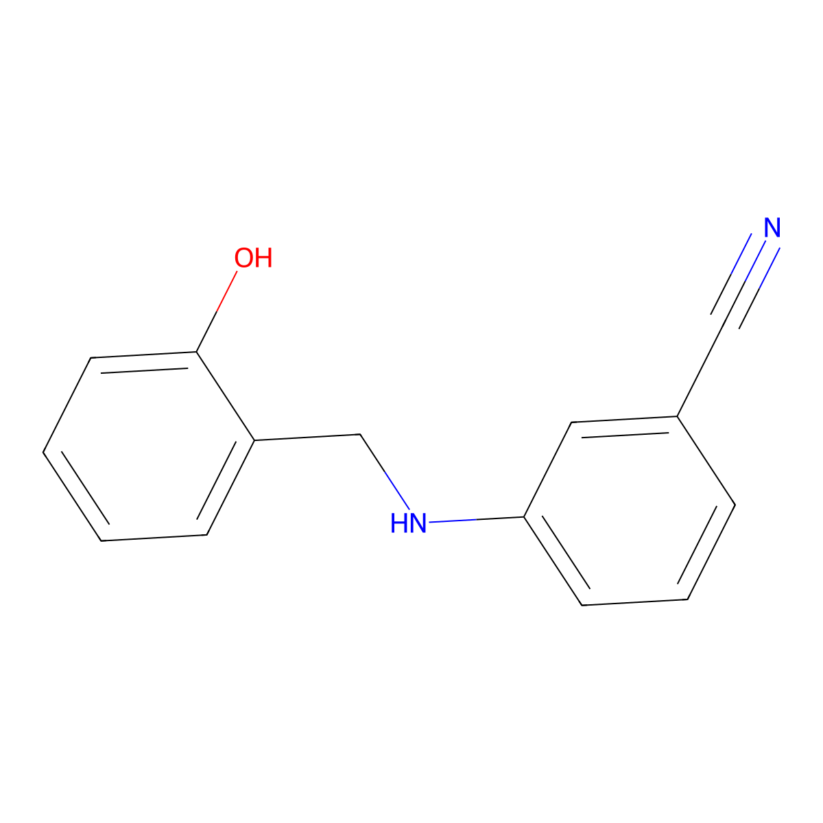 3-[(2-Hydroxybenzyl)amino]benzonitrile molecular structure, CAS 1019621-52-3