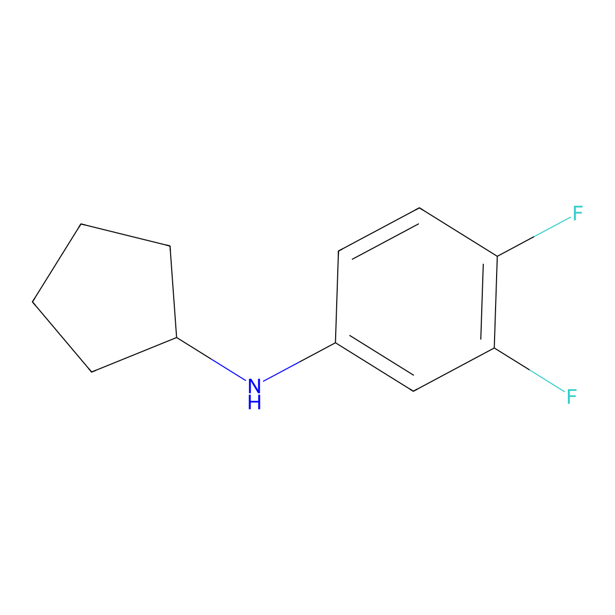 N-cyclopentyl-3,4-difluoroaniline molecular structure, CAS 1019621-58-9