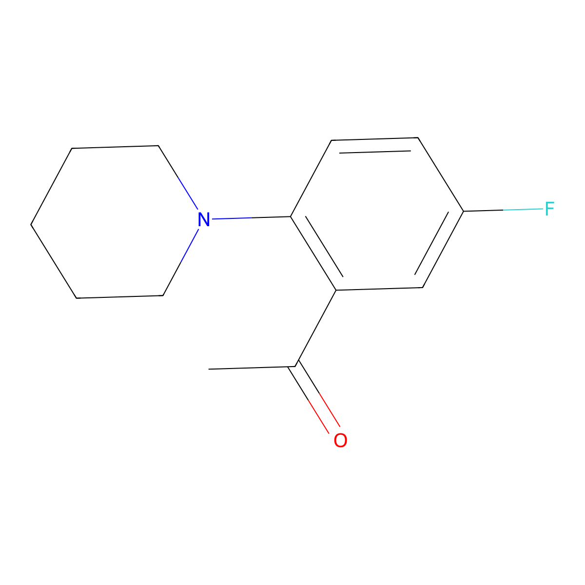 5'-Fluoro-2'-(1-piperidyl)acetophenone molecular structure, CAS 1019622-03-7