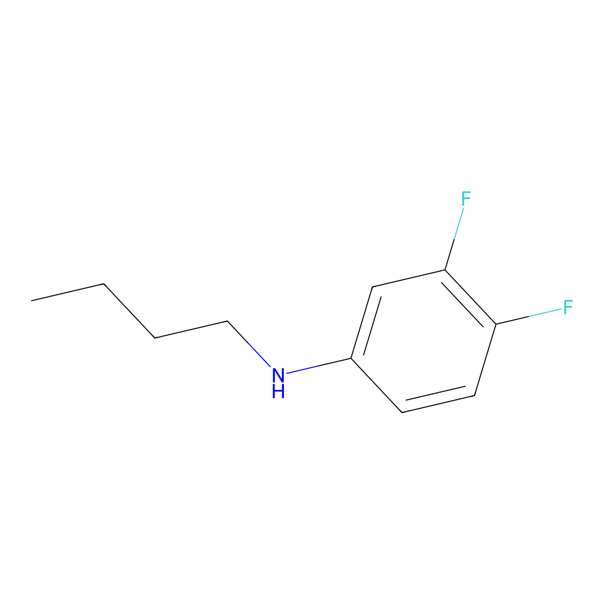 N-butyl-3,4-difluoroaniline molecular structure, CAS 1019622-22-0