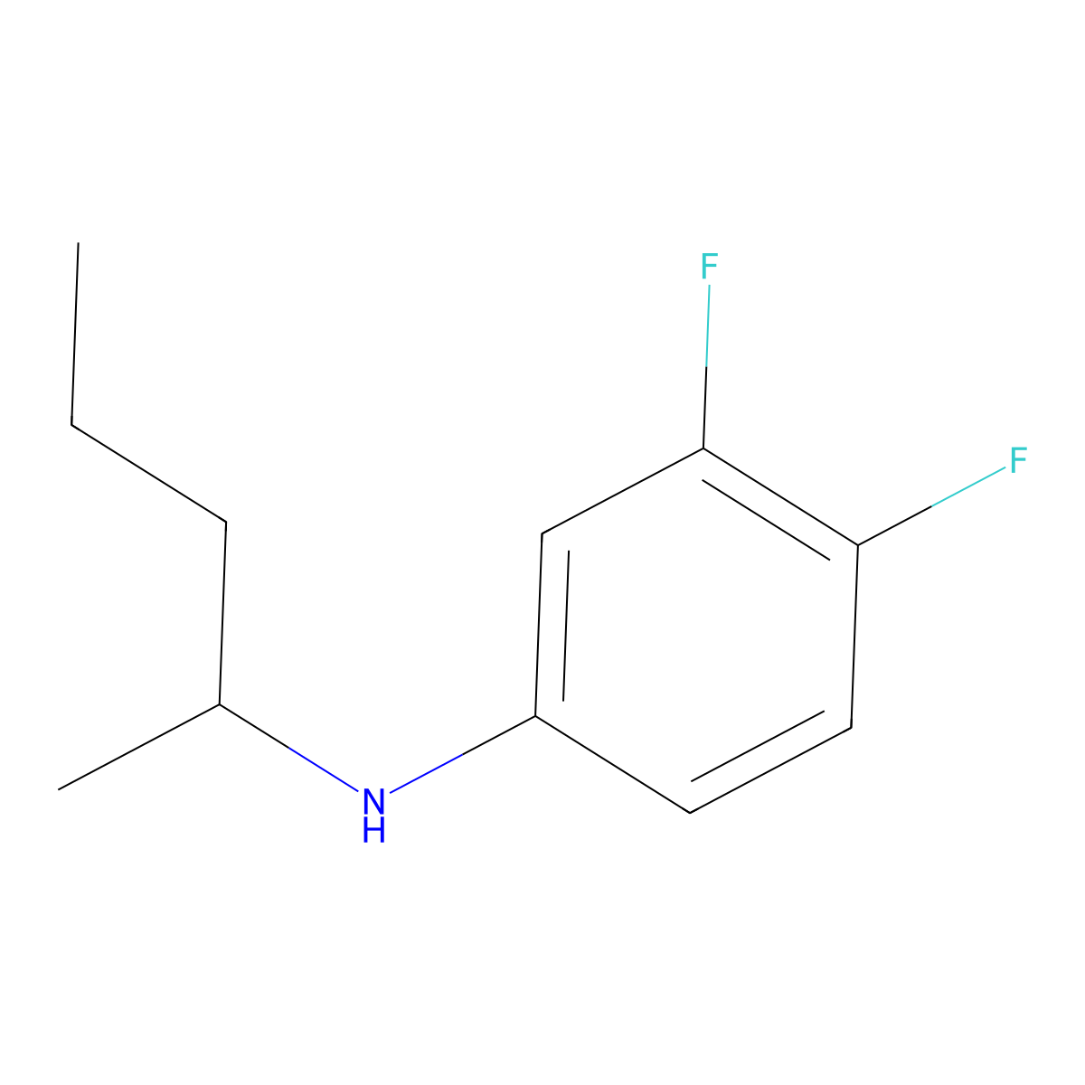 3,4-difluoro-N-(pentan-2-yl)aniline molecular structure, CAS 1019622-28-6