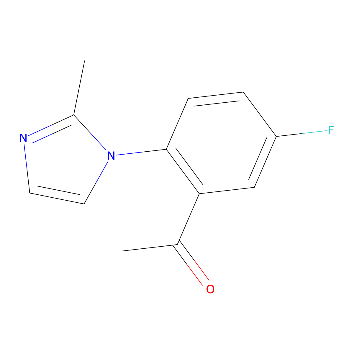 1-(5-Fluoro-2-(2-methyl-1h-imidazol-1-yl)phenyl)ethan-1-one molecular structure, CAS 1019622-64-0