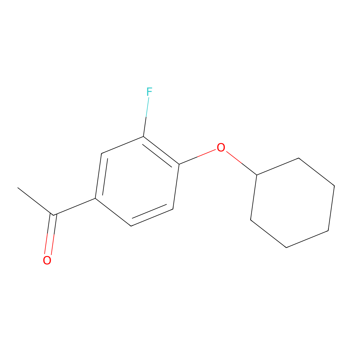 1-(4-(Cyclohexyloxy)-3-fluorophenyl)ethan-1-one molecular structure, CAS 1019622-76-4