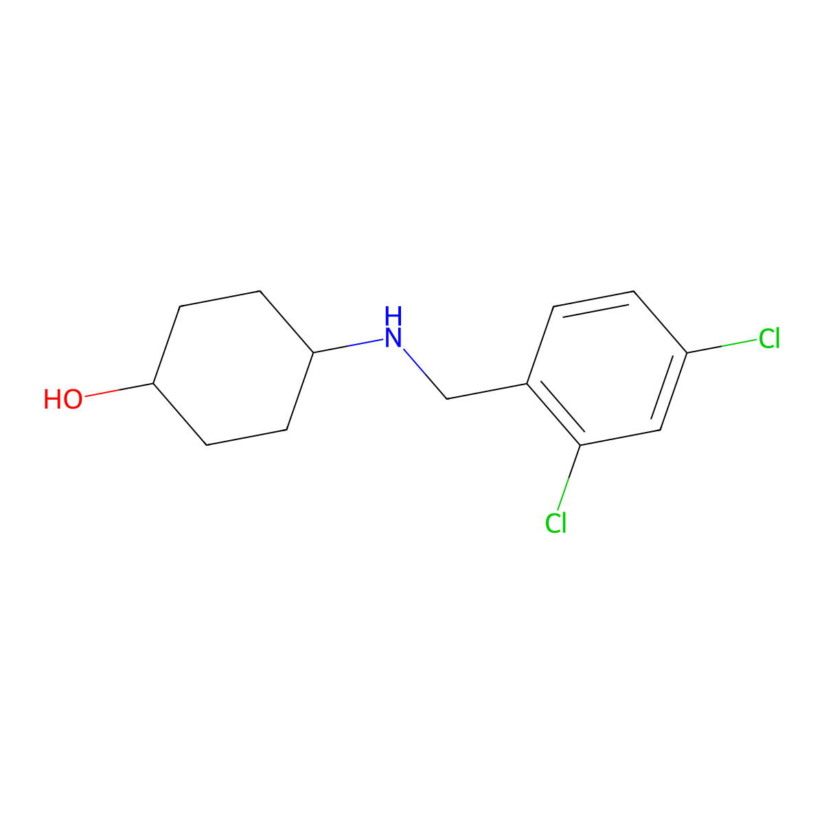 4-[[(2,4-Dichlorophenyl)methyl]amino]cyclohexanol molecular structure, CAS 1019622-77-5