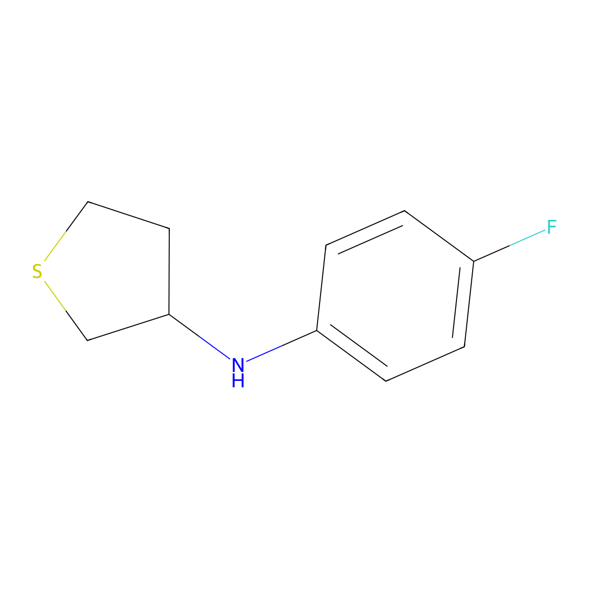 N-(4-fluorophenyl)thiolan-3-amine molecular structure, CAS 1019623-51-8