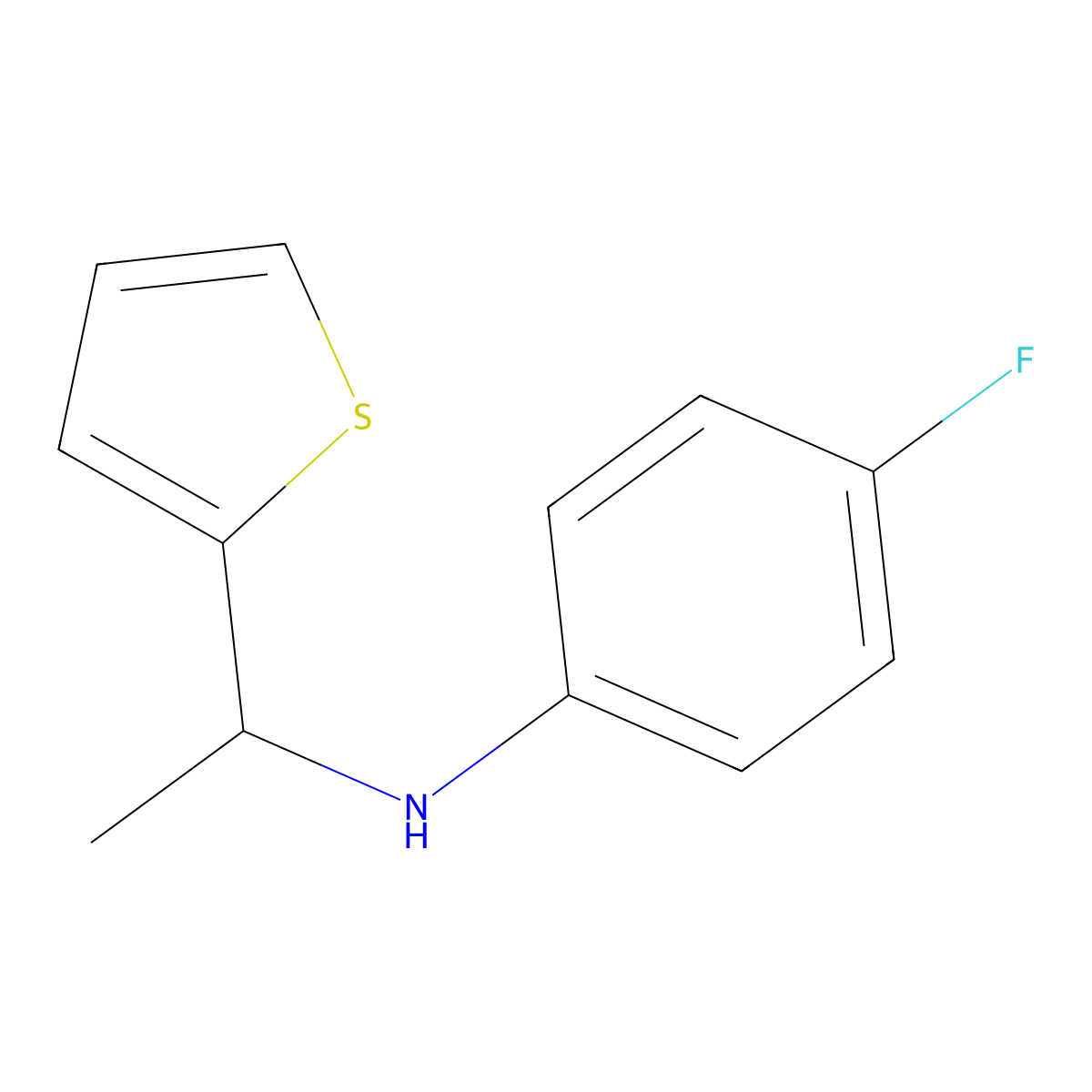 4-Fluoro-N-[1-(thiophen-2-YL)ethyl]aniline molecular structure, CAS 1019623-61-0