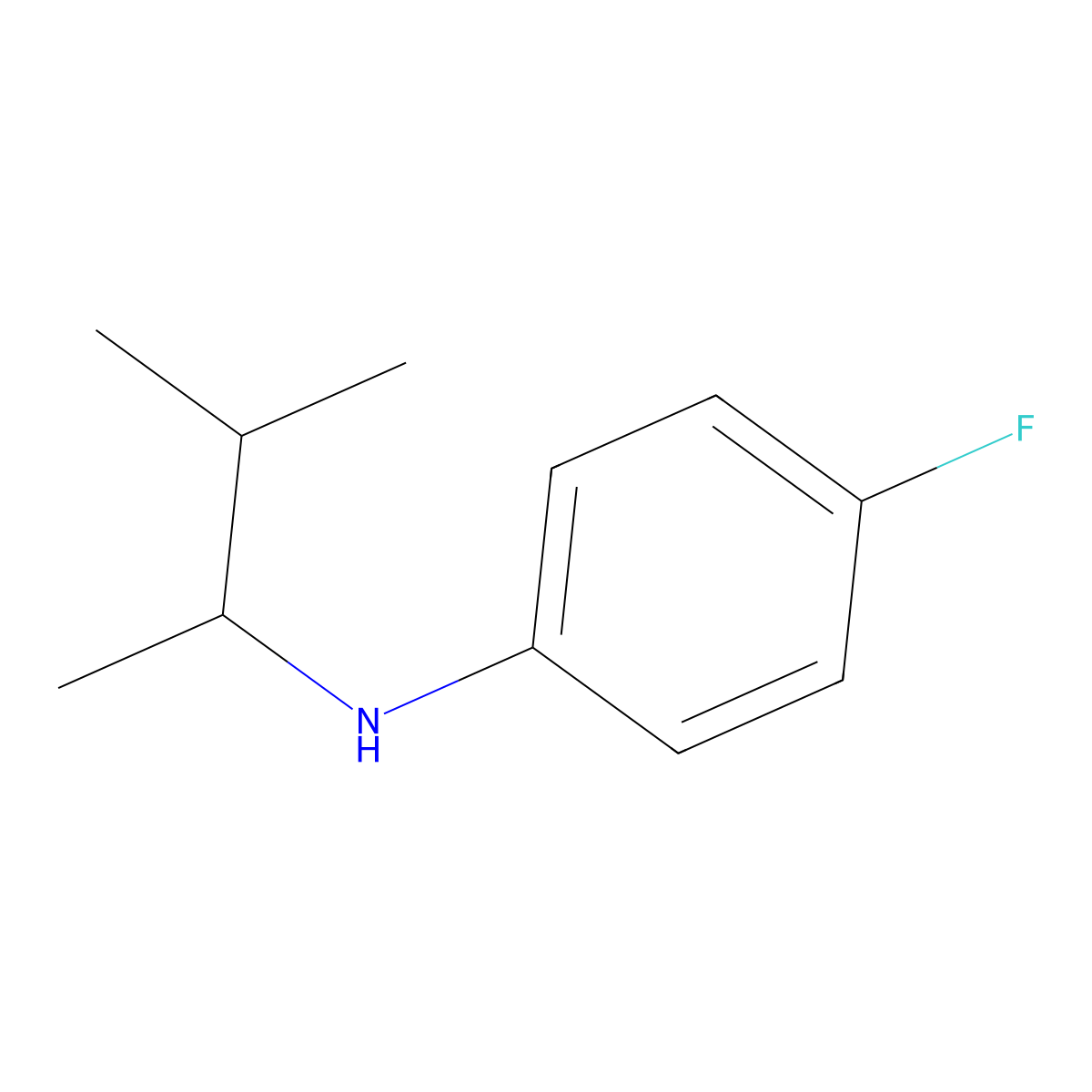 4-fluoro-N-(3-methylbutan-2-yl)aniline molecular structure, CAS 1019623-69-8