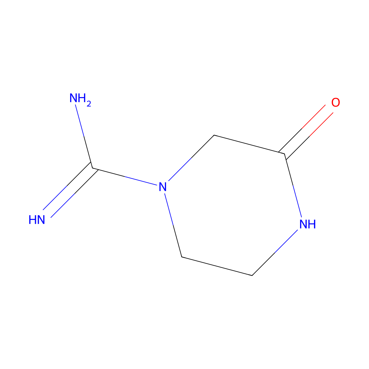 3-Oxopiperazine-1-carboximidamide molecular structure, CAS 1019624-12-4