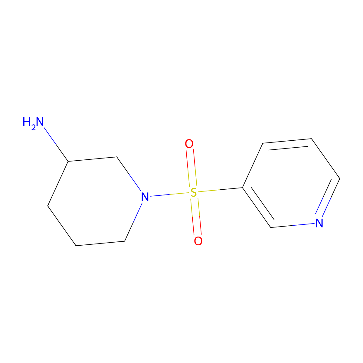 1-(Pyridin-3-ylsulfonyl)piperidin-3-amine molecular structure, CAS 1019624-36-2