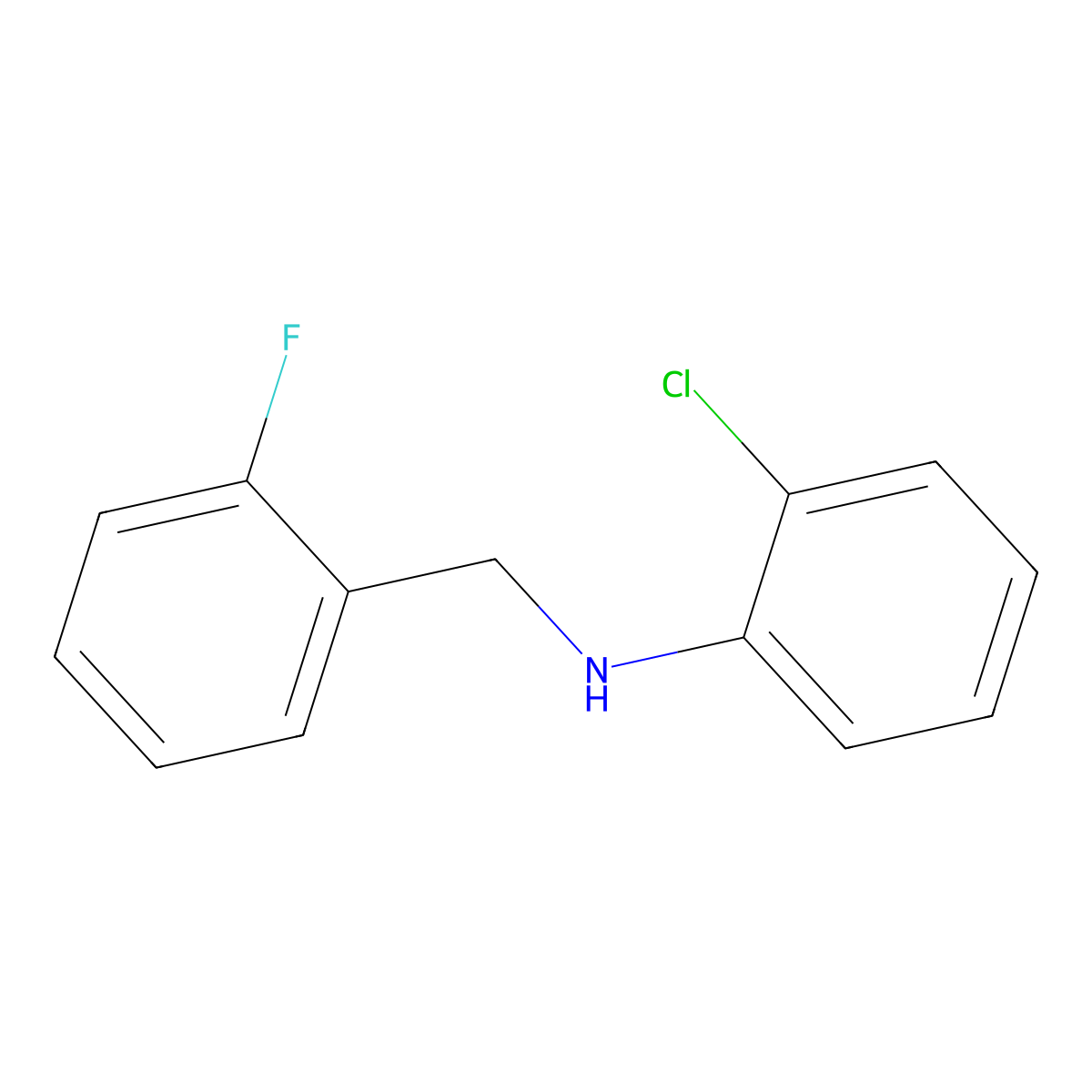 2-Chloro-N-(2-fluorobenzyl)aniline molecular structure, CAS 1019624-43-1