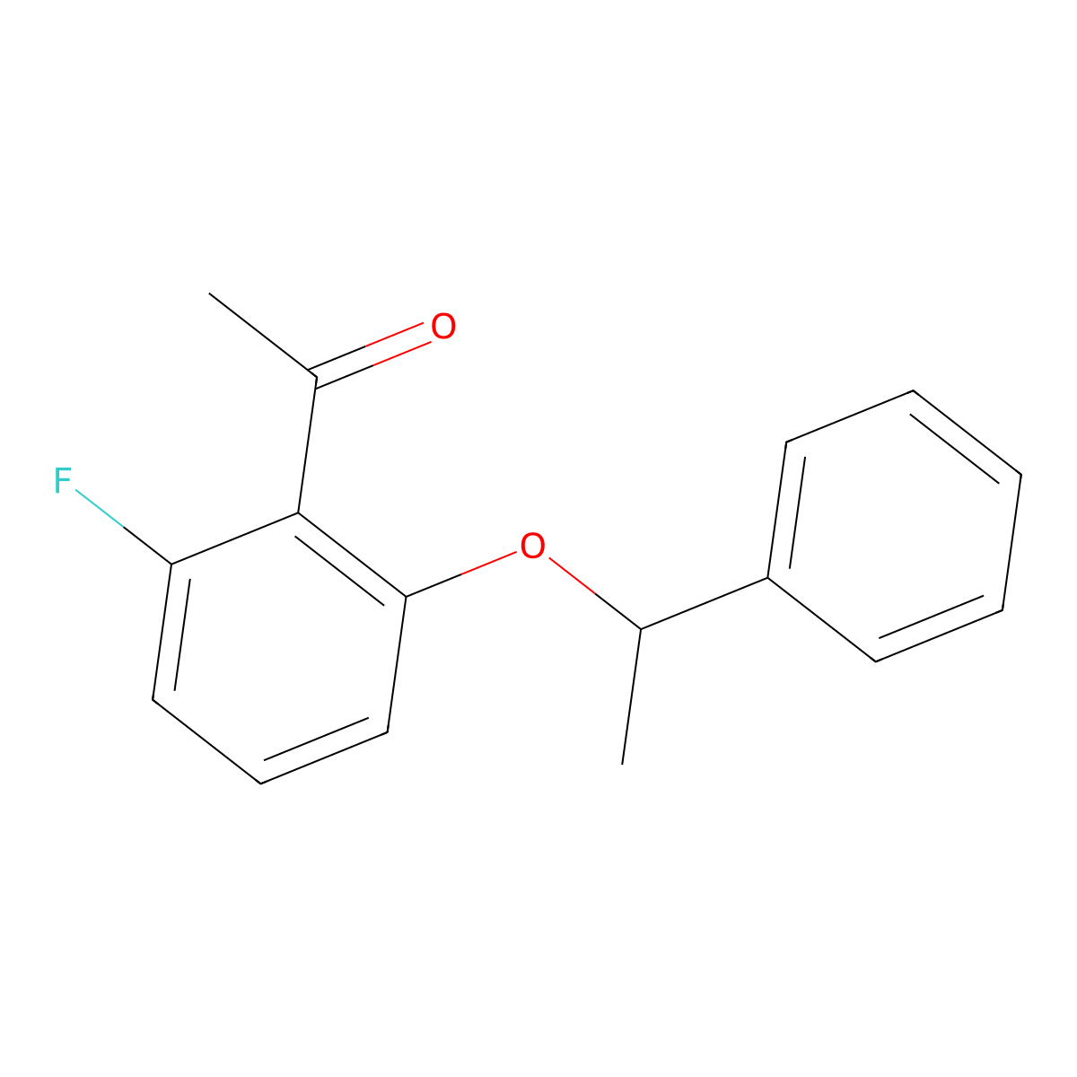 1-[2-Fluoro-6-(1-phenylethoxy)phenyl]ethan-1-one molecular structure, CAS 1019624-98-6
