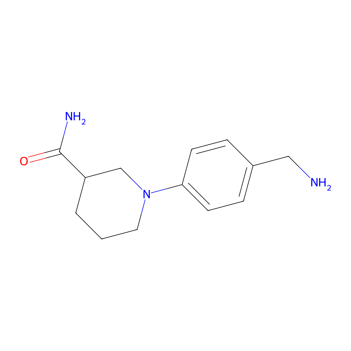 1-[4-(Aminomethyl)phenyl]piperidine-3-carboxamide molecular structure, CAS 1019625-49-0