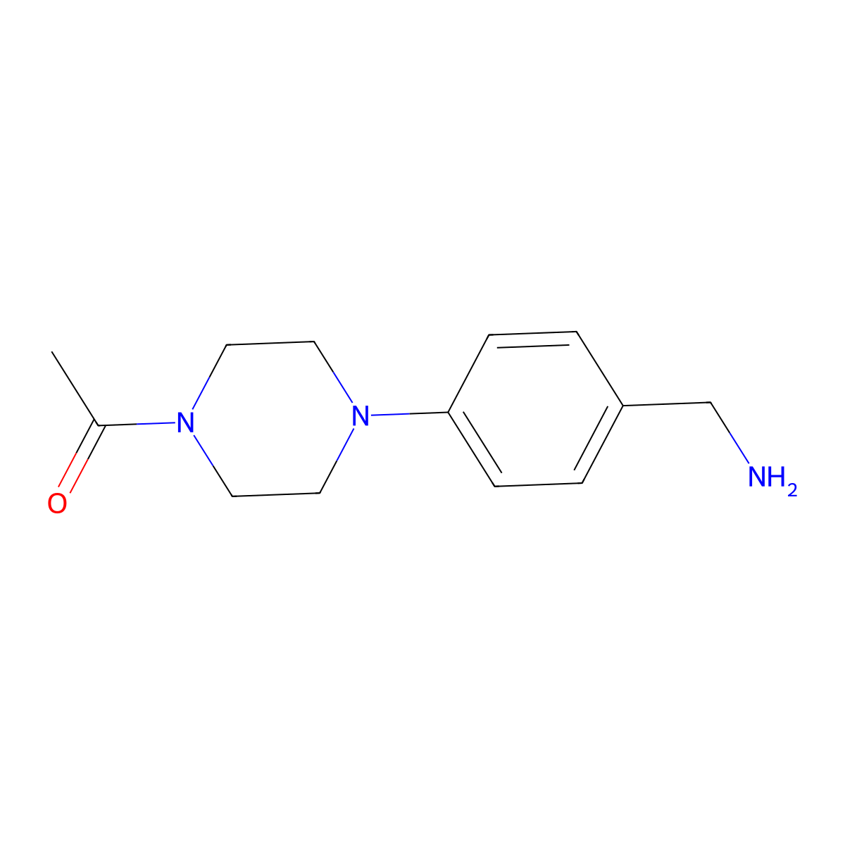 1-{4-[4-(Aminomethyl)phenyl]piperazin-1-yl}ethan-1-one molecular structure, CAS 1019625-52-5