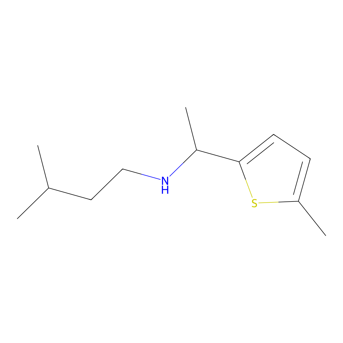 (3-Methylbutyl)[1-(5-methylthiophen-2-YL)ethyl]amine molecular structure, CAS 1019625-94-5