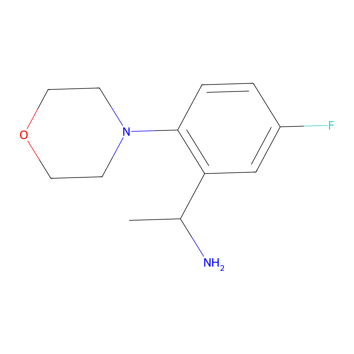 1-[5-Fluoro-2-(morpholin-4-yl)phenyl]ethan-1-amine molecular structure, CAS 1019627-92-9