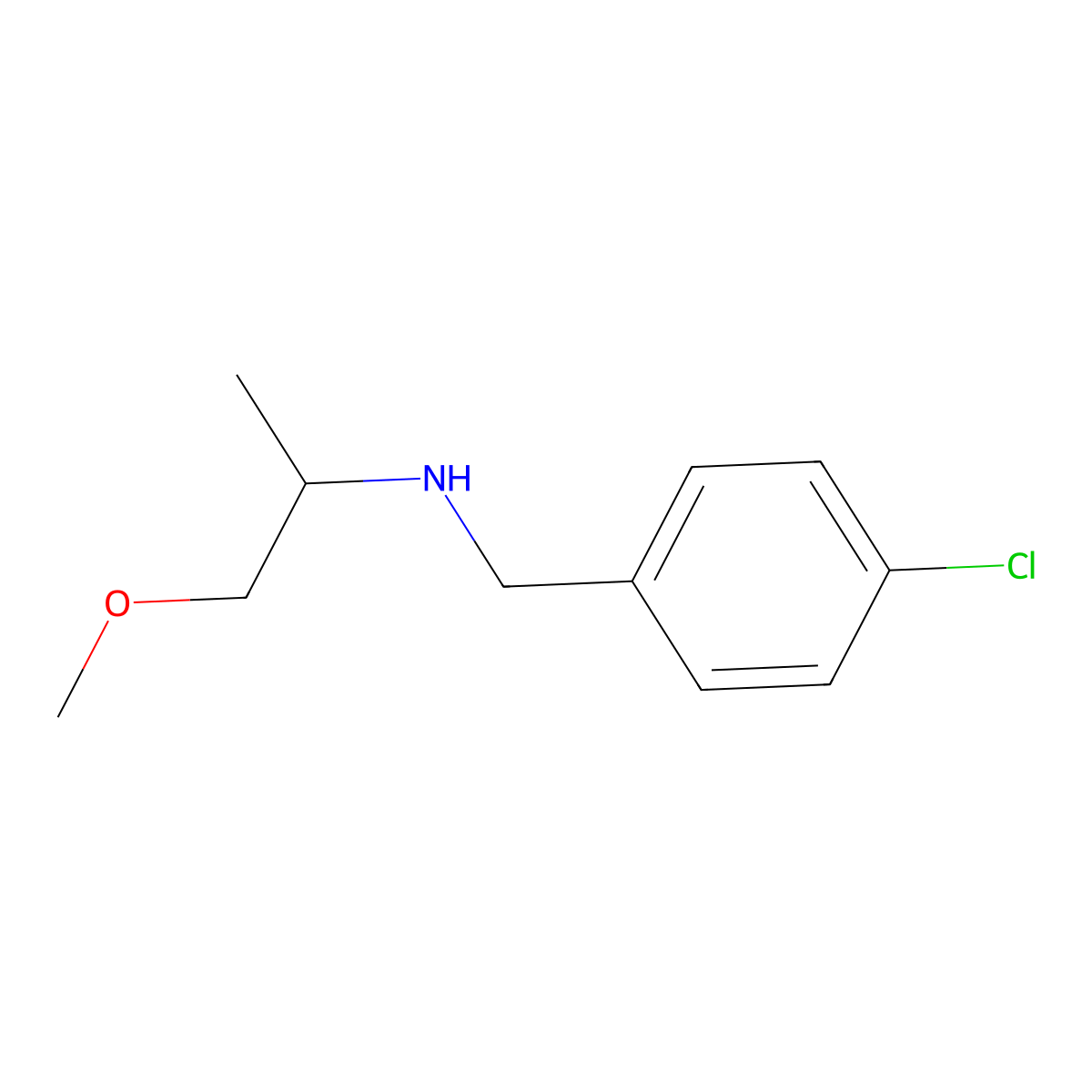 [(4-Chlorophenyl)methyl](1-methoxypropan-2-yl)amine molecular structure, CAS 1019628-28-4