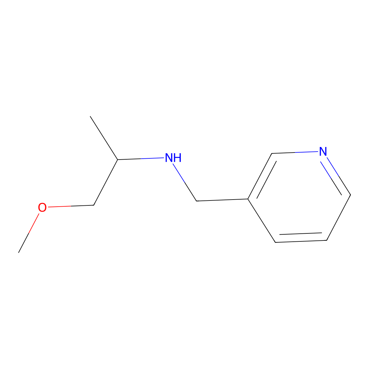 (1-Methoxypropan-2-yl)[(pyridin-3-yl)methyl]amine molecular structure, CAS 1019628-40-0