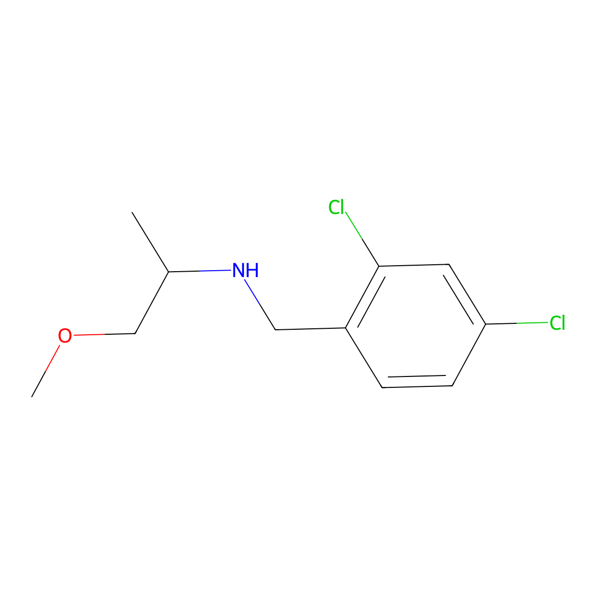 [(2,4-Dichlorophenyl)methyl](1-methoxypropan-2-yl)amine molecular structure, CAS 1019628-43-3