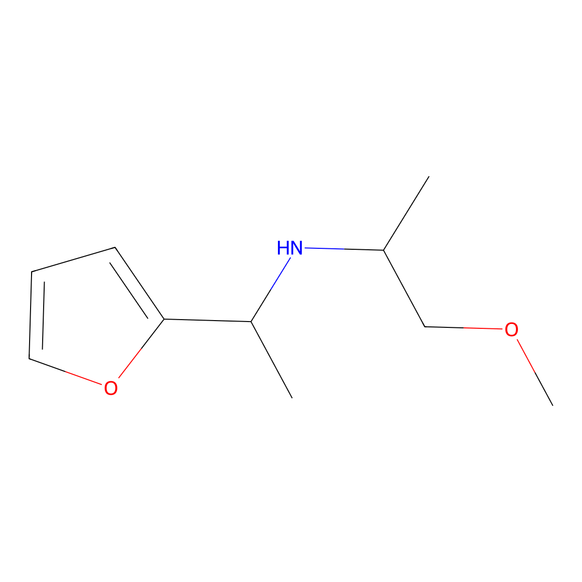 [1-(Furan-2-YL)ethyl](1-methoxypropan-2-YL)amine molecular structure, CAS 1019628-82-0