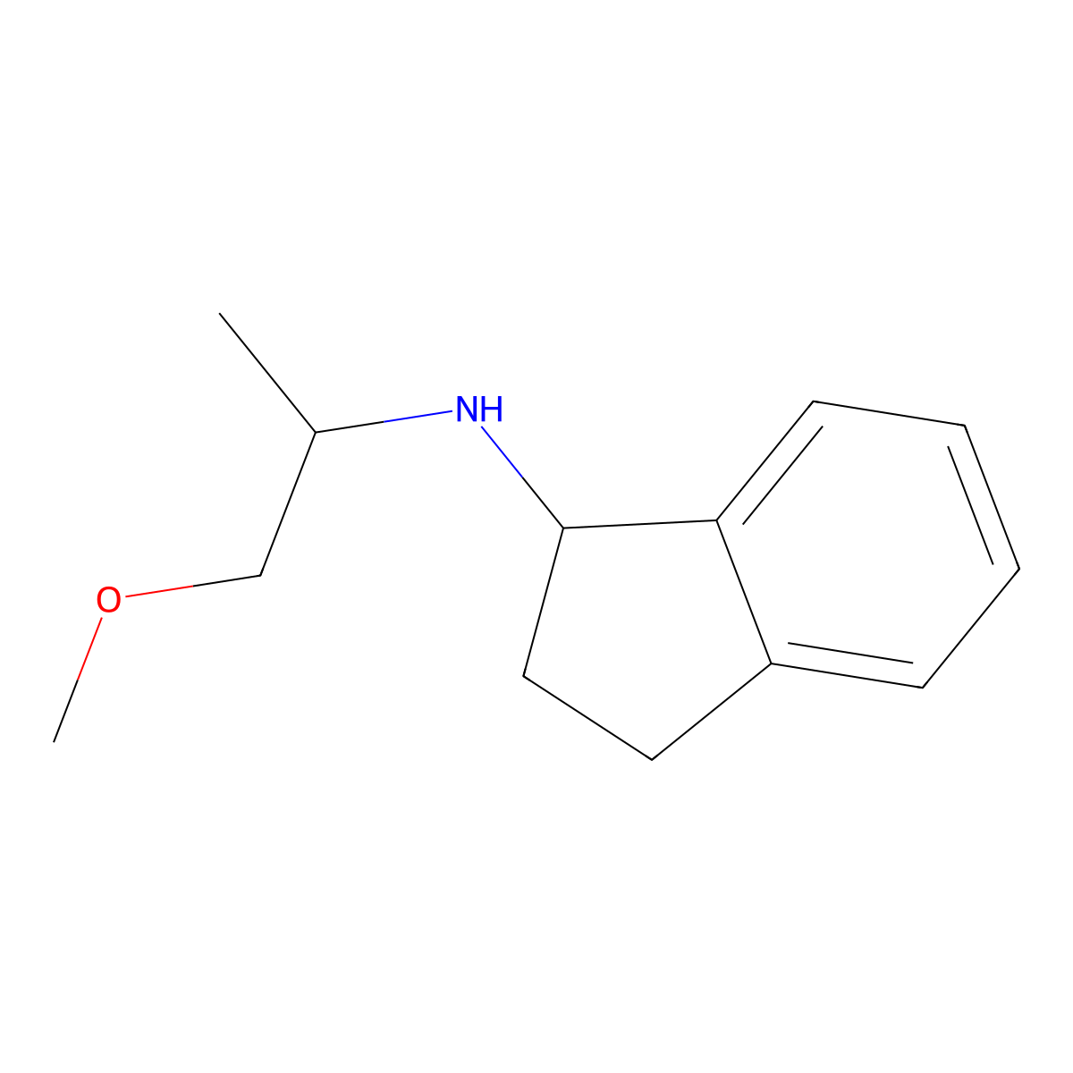 N-(1-methoxypropan-2-yl)-2,3-dihydro-1H-inden-1-amine molecular structure, CAS 1019628-86-4