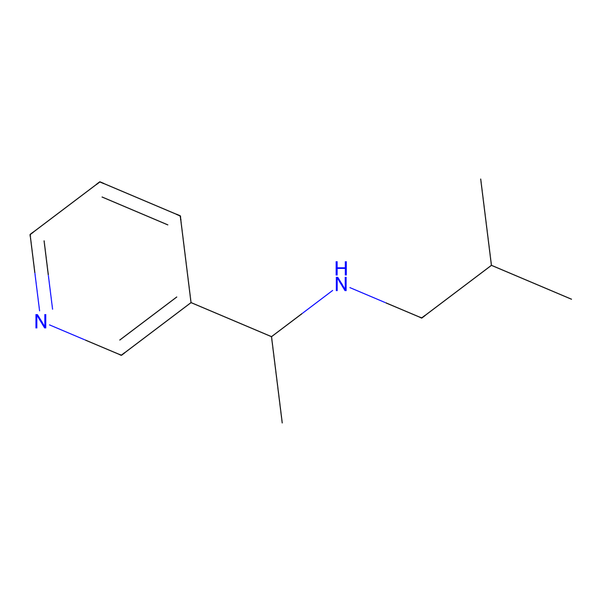 (2-Methylpropyl)[1-(pyridin-3-YL)ethyl]amine molecular structure, CAS 1019628-91-1
