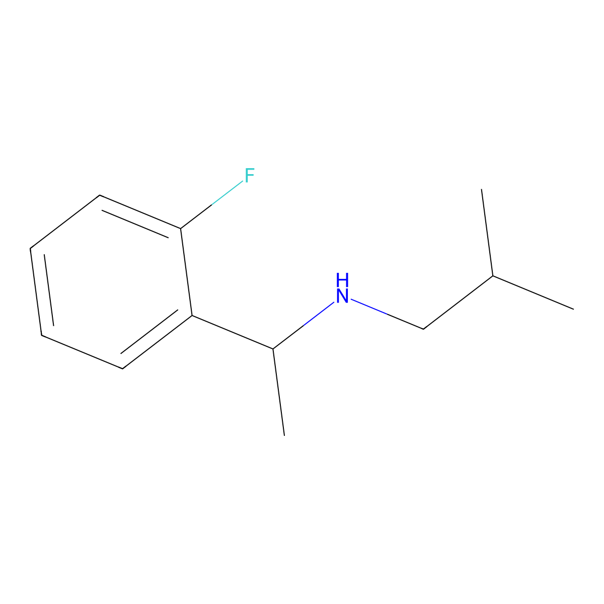 [1-(2-Fluorophenyl)ethyl](2-methylpropyl)amine molecular structure, CAS 1019628-94-4