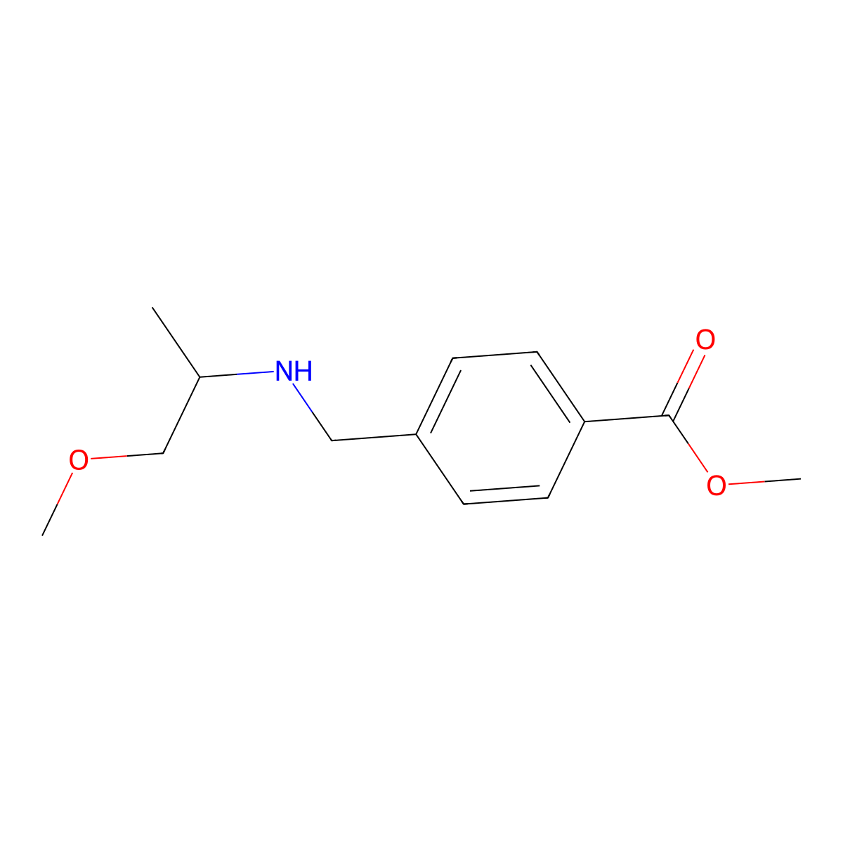 Methyl 4-(((1-methoxypropan-2-yl)amino)methyl)benzoate molecular structure, CAS 1019628-95-5