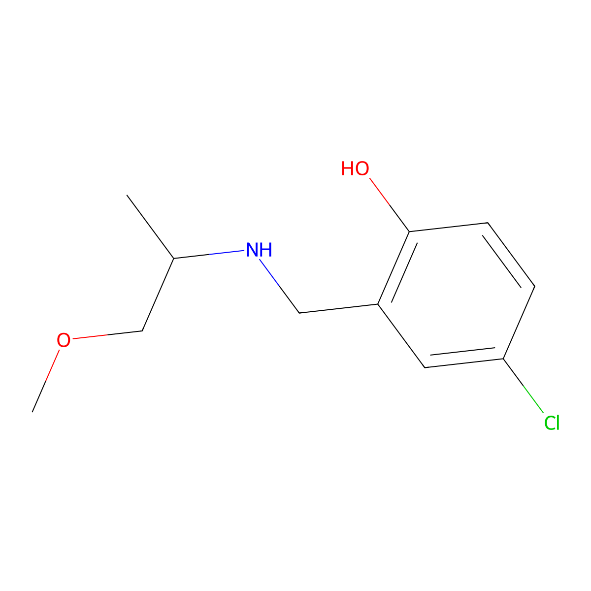 4-Chloro-2-{[(1-methoxypropan-2-YL)amino]methyl}phenol molecular structure, CAS 1019629-10-7