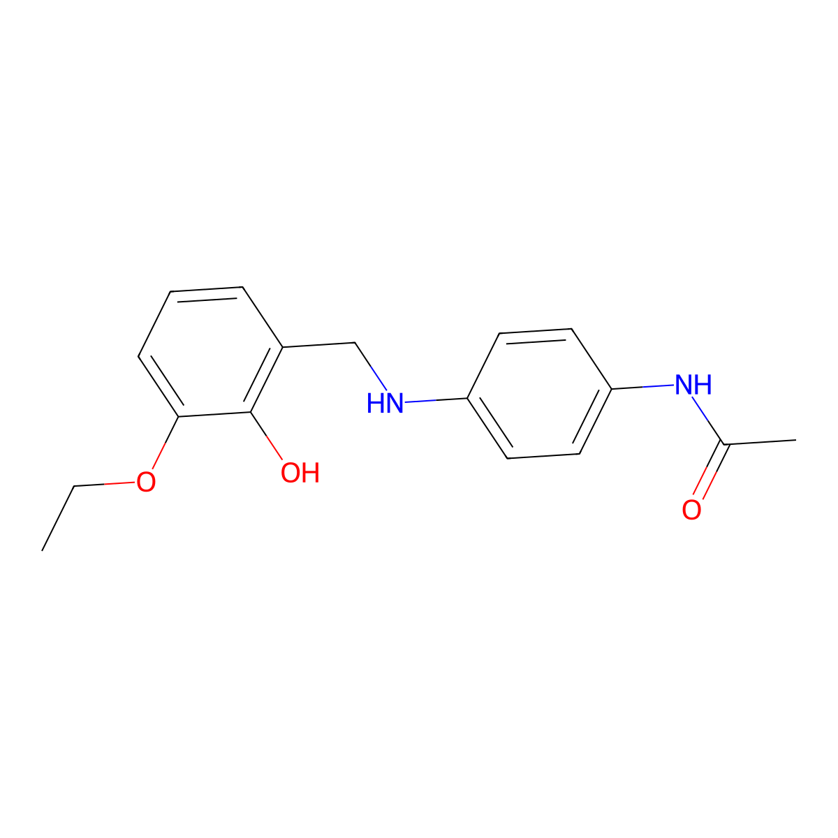 N-{4-[(3-ethoxy-2-hydroxybenzyl)amino]phenyl}acetamide molecular structure, CAS 1019629-17-4