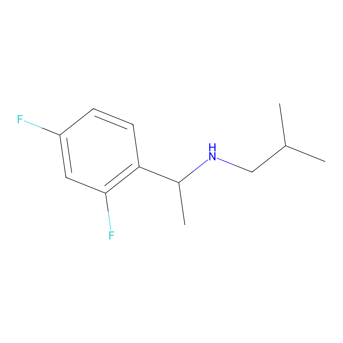 [1-(2,4-Difluorophenyl)ethyl](2-methylpropyl)amine molecular structure, CAS 1019629-24-3