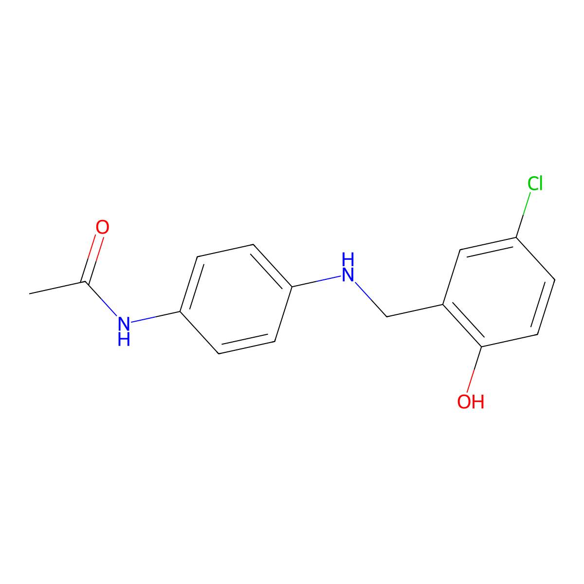 N-{4-[(5-chloro-2-hydroxybenzyl)amino]phenyl}acetamide molecular structure, CAS 1019629-35-6