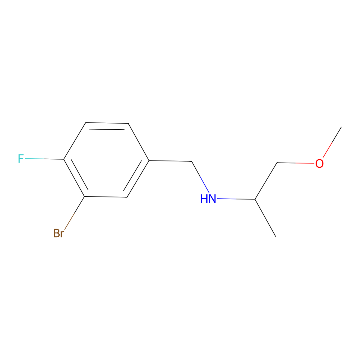 [(3-Bromo-4-fluorophenyl)methyl](1-methoxypropan-2-YL)amine molecular structure, CAS 1019629-37-8