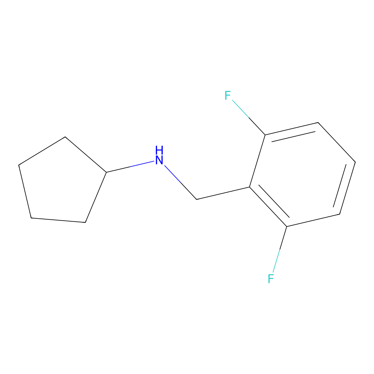 N-[(2,6-difluorophenyl)methyl]cyclopentanamine molecular structure, CAS 1019629-72-1